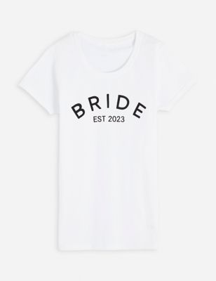 Dollymix Women's Personalised Bride T-Shirt - M - White, White