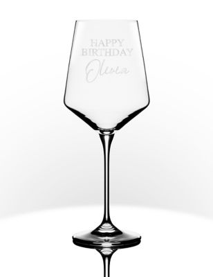 Dollymix Personalised Birthday Wine Glass - Clear, Clear