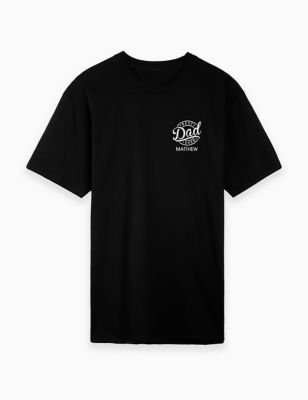 Dollymix Men's Personalised Best Dad T Shirt - XS - Black, Black