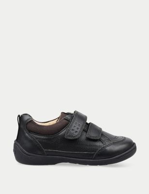 Start-Rite Boys' Leather Riptape Schoolwear Shoes (3 Small - 10.5 Small) - 8.5 SWDE - Black, Black