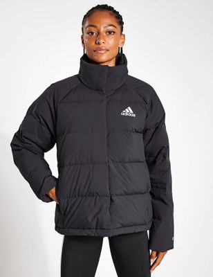 Adidas Womens Helionic Cropped Puffer Jacket - M - Black, Black