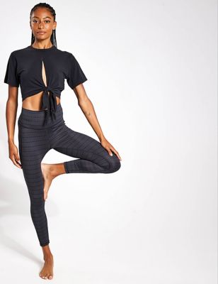 Adidas Womens Yoga Studio Seasonal High Waisted Leggings - XL - Black, Black