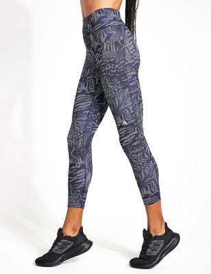 Adidas Women's DailyRun Icons Printed High Waisted Leggings - Black Mix, Black Mix