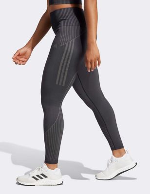 Adidas Womens Seamless Striped High Waisted Leggings - Black Mix, Black Mix