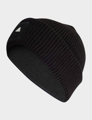 Adidas Womens Wide Cuff Beanie Hat - S-M - Black, Black