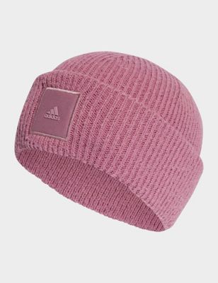 Adidas Womens Wide Cuff Beanie Hat - S-M - Pink, Pink