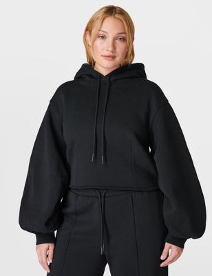 Sweaty Betty Womens Elevated Cotton Rich Relaxed Hoodie - M - Black, Black