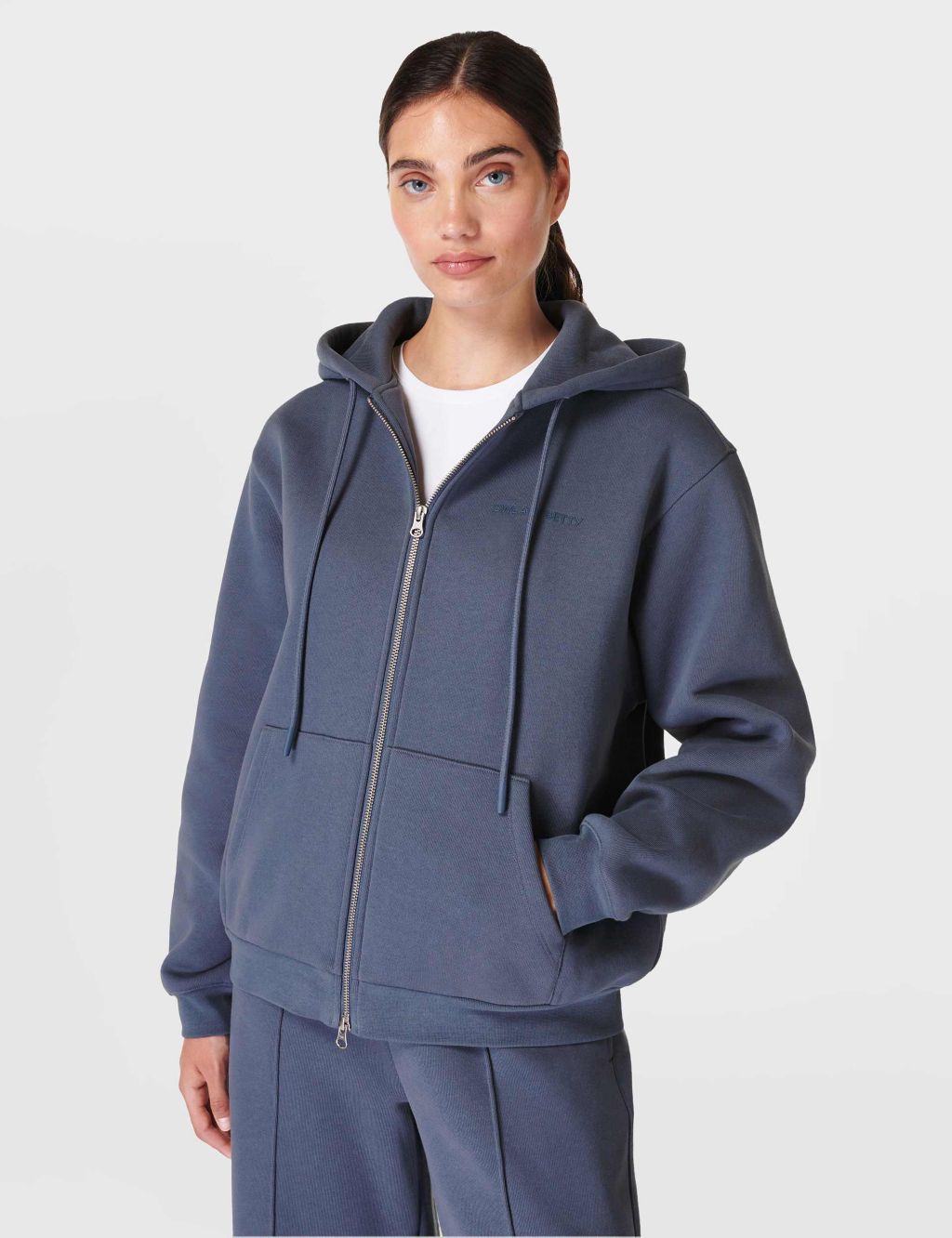 Elevated Cotton Rich Zip Up Hoodie image 1
