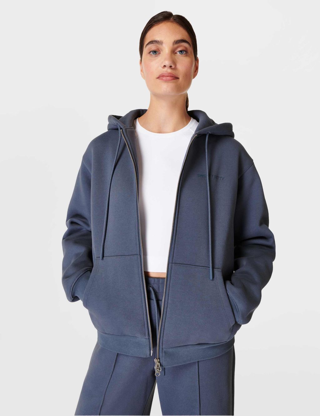 Elevated Cotton Rich Zip Up Hoodie image 3