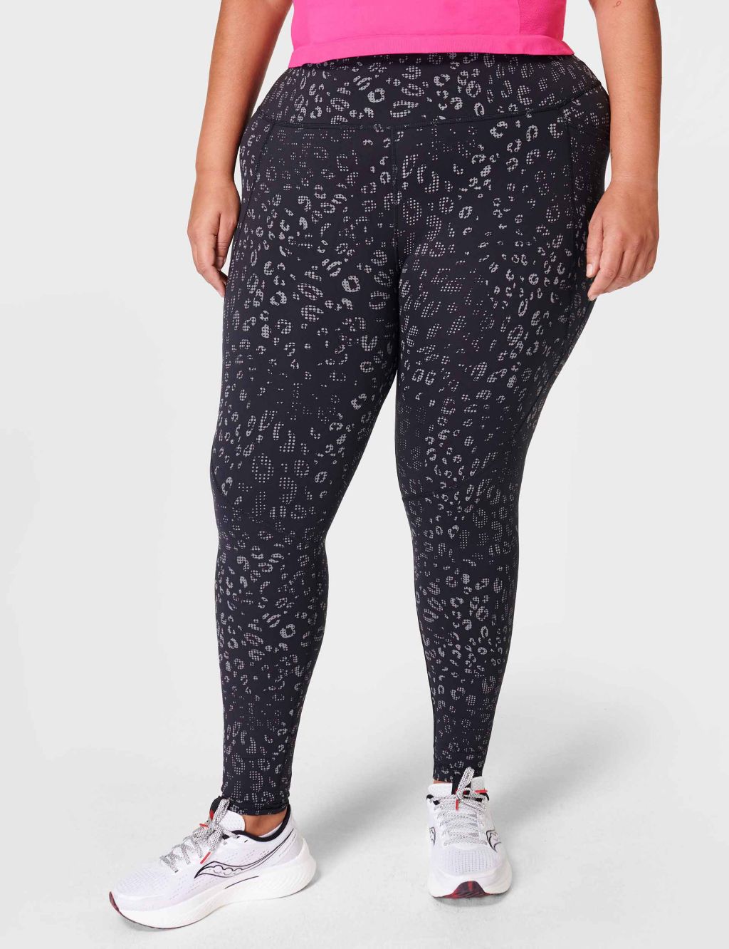 MARKS AND SPENCER Ladies Black Leggings with Leopard Print Stripe new  without ta £11.99 - PicClick UK