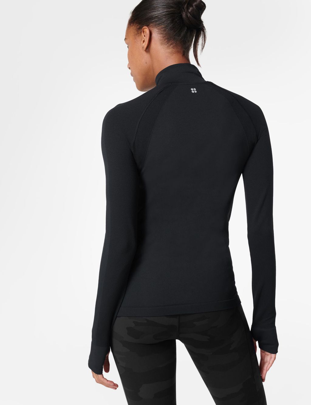Athlete Funnel Neck Half Zip Fitted Top image 5