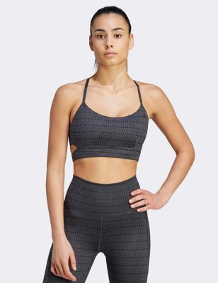 Adidas Womens Yoga Studio Light Support Sports Bra - LA-C - Black/Grey, Black/Grey