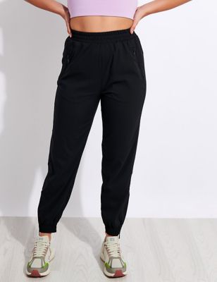 Girlfriend Collective Womens Summit Slim Fit Joggers - Black, Black,Teal