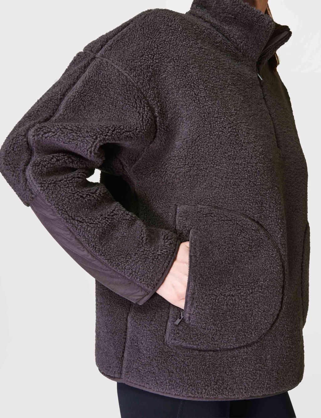 Plush Funnel Neck Half Zip Fleece Jacket image 4