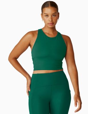 Beyond Yoga Womens POWERBEYOND Strive Scoop Neck Crop Top - Emerald, Emerald