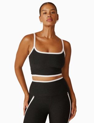 Beyond Yoga Womens New Moves Square Neck Strappy Yoga Vest Top - Black Mix, Black Mix
