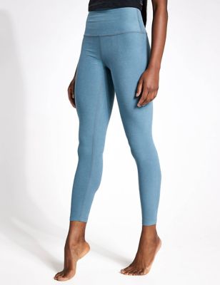 Beyond Yoga Womens Spacedye Caught In The Midi Leggings - Teal Mix, Teal Mix,Lime Green