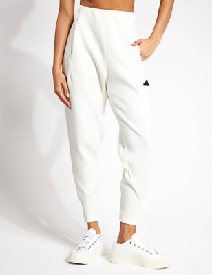 Adidas Women's Z.N.E. Cotton Rich Cuffed Skinny Joggers - M - Soft White, Soft White
