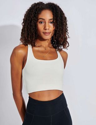 Girlfriend Collective Womens Paloma Non Wired Sports Bra - Ivory, Ivory