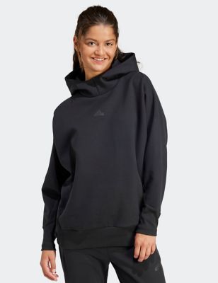 Adidas Womens Z.N.E. Winterized Relaxed Hoodie - XL - Black, Black
