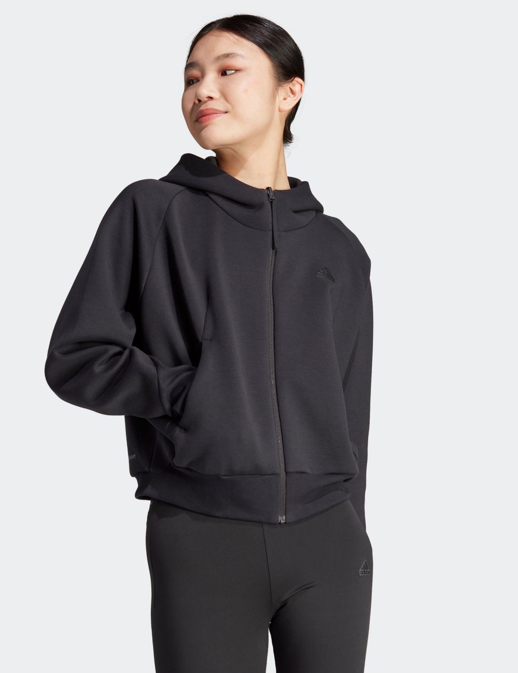 Z.N.E. Cotton Rich Zip Up Relaxed Hoodie