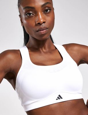 Adidas Women's TLRD Impact Training High Support Sports Bra - XSC/D - White, White