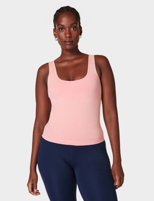 Sweaty Betty Womens Softly Seamless Scoop Neck Fitted Vest Top - Soft Pink, Soft Pink