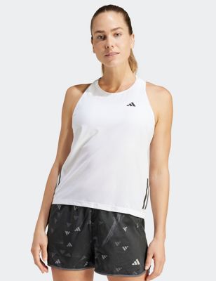Adidas Womens Own The Run Racer Back Running Vest Top - XL - Soft White, Soft White,Light Purple