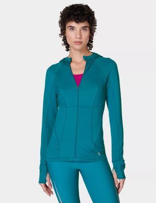 Sweaty Betty Women's Pro Run Zip Up Hooded Sports Jacket - XS - Teal Green, Teal Green