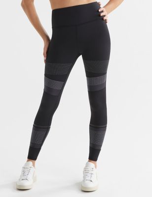 Lilybod Womens Arena Panelled High Waisted Leggings - XS - Black Mix, Black Mix