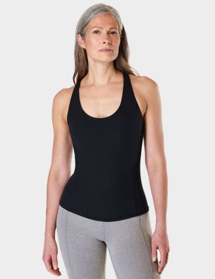 Sweaty Betty Womens Super Soft Sleek Scoop Neck Vest Top - Black, Black