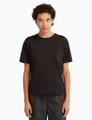 Timberland Womens Dunstan Pure Cotton T-Shirt - M - Black, Black
