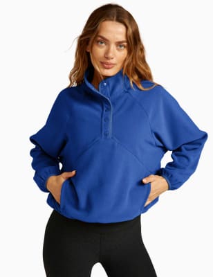 Beyond Yoga Women's Tranquility Funnel Neck Fleece Jacket - Cobalt, Cobalt