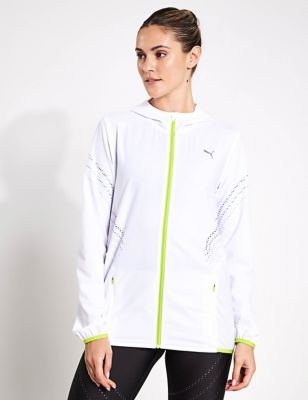 Puma Women's Zip Up Hooded Sports Jacket - XL - White, White
