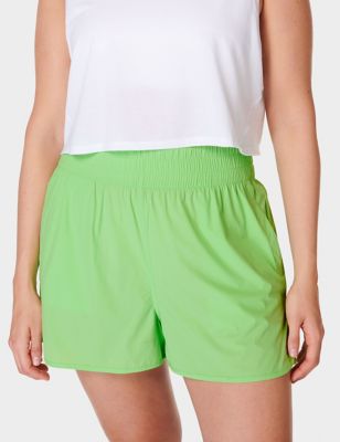 Sweaty Betty Women's Relay High Waisted Running Shorts - Medium Green, Medium Green