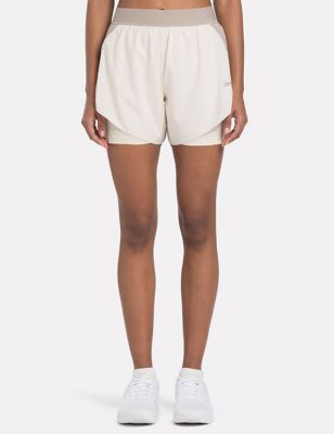 Reebok Womens Running Shorts - XS - Cream, Cream