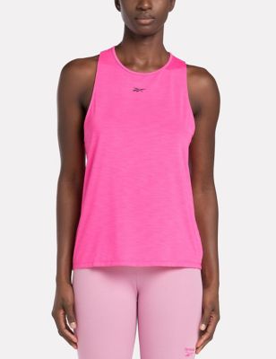 Reebok Womens Chill Athletic Crew Neck Racer Back Vest Top - XS - Hot Pink, Hot Pink