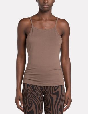 Reebok Womens Active Collective Chill+ Dreamblend Vest Top - XL - Light Brown, Light Brown,Black