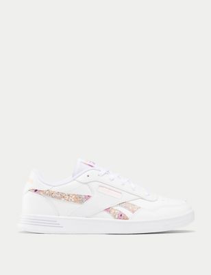 Reebok Womens Court Advance Leather Lace Up Trainers - 4.5 - Pearl, Pearl,Soft White,Ivory,White