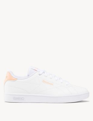 Reebok Women's Court Clean Lace Up Trainers - 7 - White Mix, White Mix,Ivory