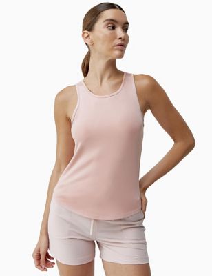 Adidas Womens Daila Crew Neck Open Back Vest Top - Light Pink, Light Pink,Black