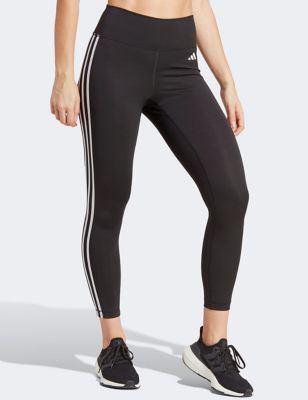 Adidas Womens Train Essentials 3 Stripes 7/8 Gym Leggings - Black, Black