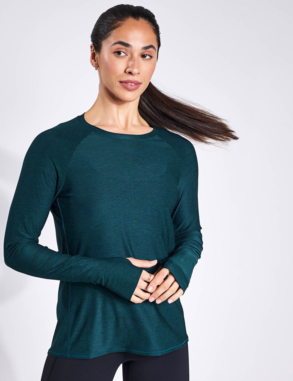 Relaxed Fit Sports Top with Round Neck