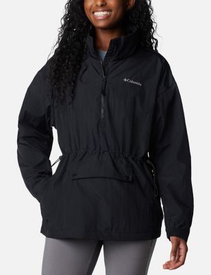 Columbia Women's Paracutie Half Zip Funnel Neck Sports Jacket - XS - Black, Black,Medium Purple