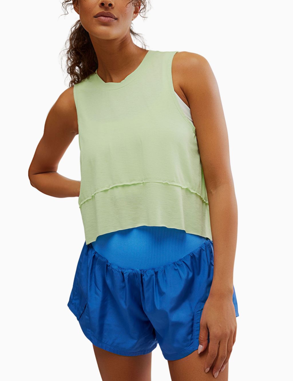 Tempo Crew Neck Relaxed Crop Vest Top