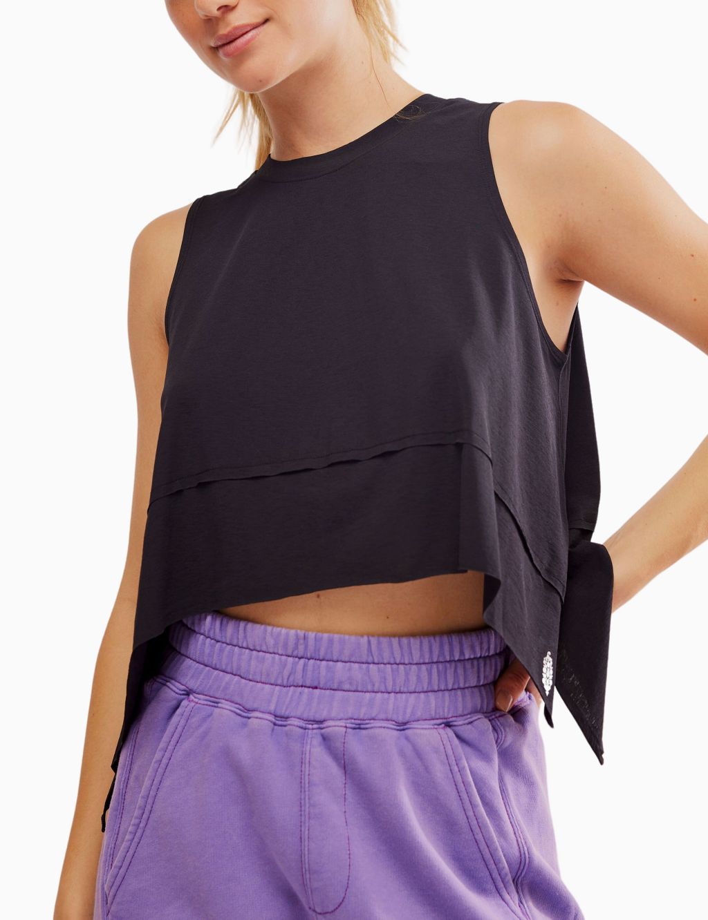 Tempo Crew Neck Relaxed Crop Vest Top