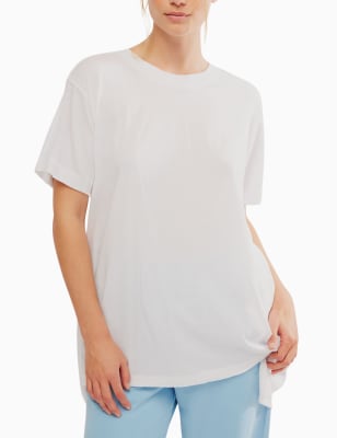 Fp Movement Women's Leg Day Pure Cotton Oversized T-Shirt - M - White, White