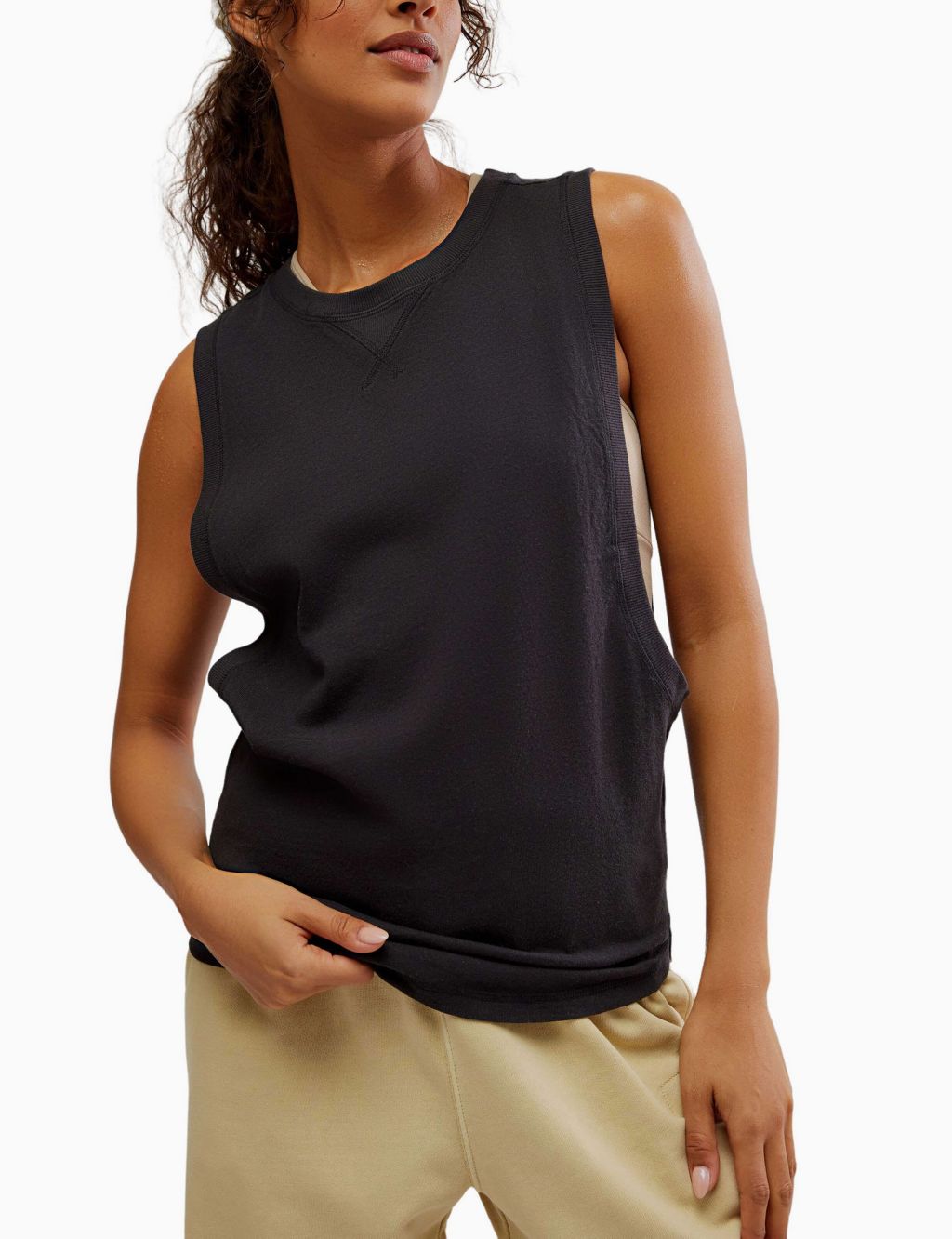 Spin Pure Cotton Crew Neck Relaxed Vest Top