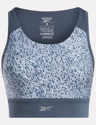 Reebok Women's Running Animal Print Non Wired Sports Bra - XS - Air Force Blue, Air Force Blue