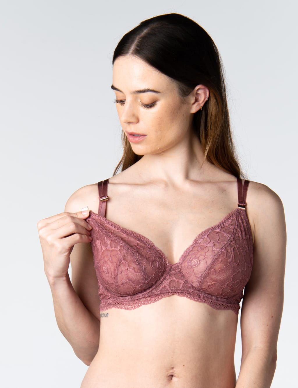 Heroine Plunge Lace Flexi Wired Nursing Bra D-H image 2